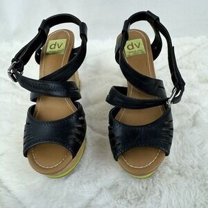 DV by Dolce Vita Women's Colette Sandals Platform Heels Black Size 9